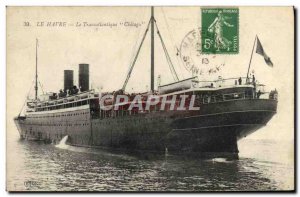 Old Postcard Boat Le Havre The Transatlantic Chicago