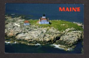 ME Aerial view Egg Rock Lighthouse Light MAINE Postcard Carte Postale PC