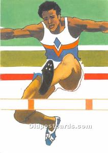 Original Artwork by Robert Peak, 1984 Summer Olympics Hurdles Stamp Olympic U...