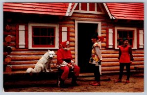 Santa With Snowbo & Elves, Santa's Village, Bracebridge Muskoka Ontario Postcard