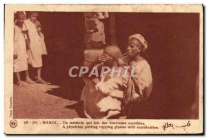 Old Postcard Morocco a doctor who does cupping