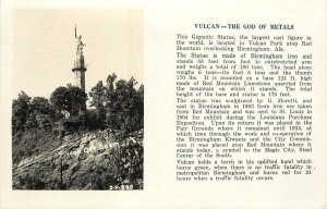 RPPC; Birmingham AL Vulcan God of Metals, Largest Cast Figure in the World