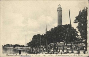 Swinoujscie Swinemunde Poland Lighthouse c1915 Postcard