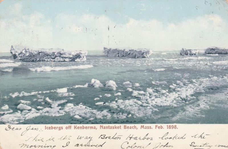 Icebergs off Kenberma - Nantasket Beach MA Massachusetts in 1898 - pm 1905 - UDB