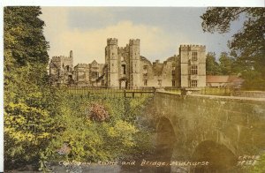 Sussex Postcard - Cowdray Ruins and Bridge - Midhurst   F823