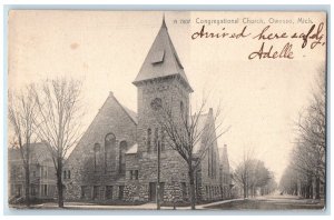 1906 Congregational Church Exterior Owosso Michigan MI Posted Vintage Postcard