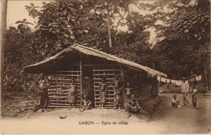 PC EGLISE DE VILLAGE GABON ETHNIC TYPE (a27933)