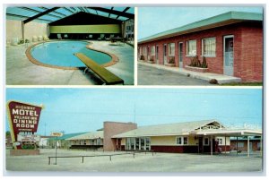 c1960 Highway Motel Wabash Avenue Multiview West Springfield Illinois Postcard