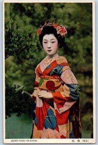 Japan Postcard Geisha Kimono Maiko Girls Of Kyoto c1910's Posted Antique