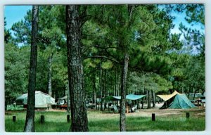 FORT PICKENS STATE PARK, Florida FL ~ TENTS CAMPING Tent Trailer c1960s Postcard