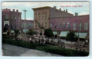 CADIZ, Ohio OH ~ MAIN STREET Scene - Harrison County 1913  Postcard