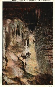 Vintage Postcard 1937 View of Marble Temple in the Mammoth Cave of Kentucky KY
