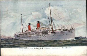 Union Castle Line Royal Mail Steamer Steamship Norman c1910 Postcard