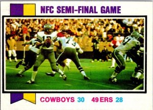 1973 Toops Football Card NFC SEmi-Final Game Cowboys 30 49ers 28 sk2401