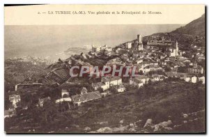 Old Postcard La Turbie Vue Generale and the Principality of Monaco