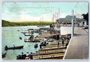 1910 Halifax Nova Scotia NS Canada Postcard Popular N. W. Arm Rowing Club Posted