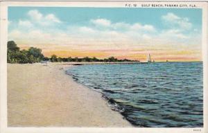 Florida Panama City Scene Along Gulf Beach 1938 Curteich