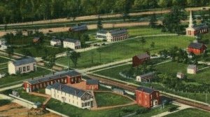 Postcard Aerial View of Greenfield Village in Dearborn, MI.          S2