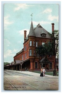 c1910's Depot Train Station Gloversville New York NY Unposted Antique Postcard 