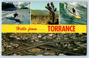 Torrance California CA Postcard Hello Southern California Multiview 1960 Vintage