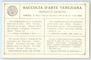 Venice Veneto Italy Postcard Street of Mirrors Glass Factory San Marco c1940's