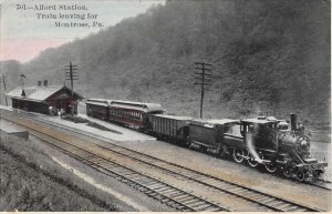 Montrose Pennsylvania Train Station Vintage Postcard AA26884