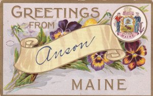 Maine Greetings From Anson With Flowers