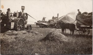 Grande Prairie Alberta Farming Scene Agriculture Tractor RPPC Postcard H27