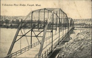 Forsyth MT Yellowstone River Bridge c1910 Postcard