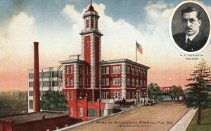 Vintage Postcard 1910's Home Of Successful Farming Pub Co. Des Moines Iowa IA