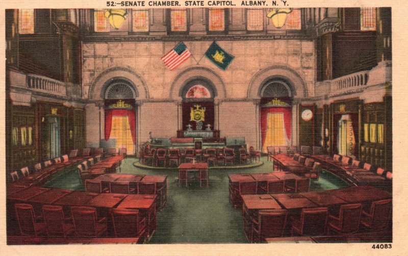 Vintage Postcard Senate Chamber State Capitol Albany New York O.S. Pulman Pub.