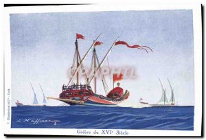 Old Postcard Fantasy Illustrator Haffner Boat Galere the 16th