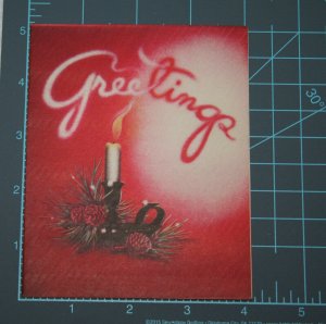 VINTAGE 1940s WWII ERA Christmas Greeting Holiday Card CANDLE & SMOKE Volland