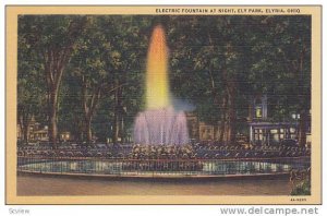 Electric Fountain at Night, Ely Park, Elyria, Ohio, 30-40s