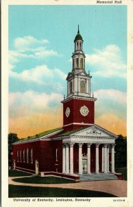 Vintage 1940's University of Kentucky Building Lexington KY Linen Postcard