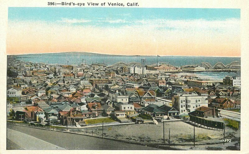 Venice California Birdseye View #396 Kashower postcard 21-7205 