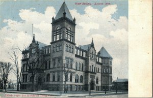 View of High School, Racine WI c1910 Vintage Postcard B69