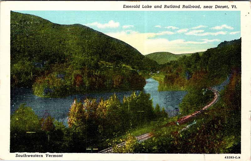 Postcard TRAIN SCENE Dorset Vermont VT AM6246