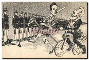 Old Postcard Political Satirical Alfonso XIII Spain Loubet Velo Cycle