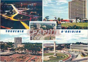 Postcard Modern Abidjan Republic of the Ivory Coast Abidjan Night Aerial view...