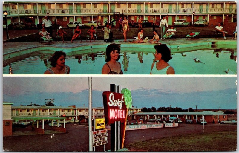 Surf Motel Santa Rosa New Mexico Heated Swimming Pool & Modern Rooms Postcard