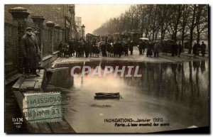 Old Postcard Paris Floods January 1920 Paris water invades the docks