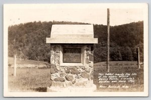 Antioch WV Tablet Site Of Nancy Hanks Lincolns Mothers Birth Place Postcard A43