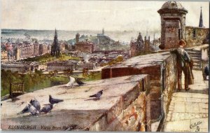 Tucks 7293, Edinburgh View from the Castle Vintage Postcard W37