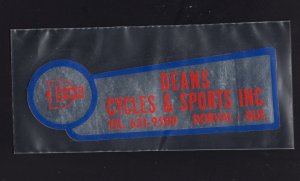 Canada Quebec DORVAL Deans Cycles & Sports Inc. Tel. 613-9500 Advertising Decal