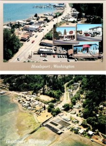 2~4X6 Postcards Hoodsport, WA Washington  STREET SCENES~HOMES  Bird's Eye View