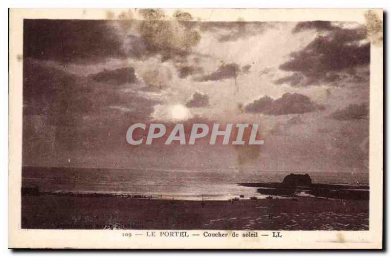 Old Postcard Le Portel Sunset