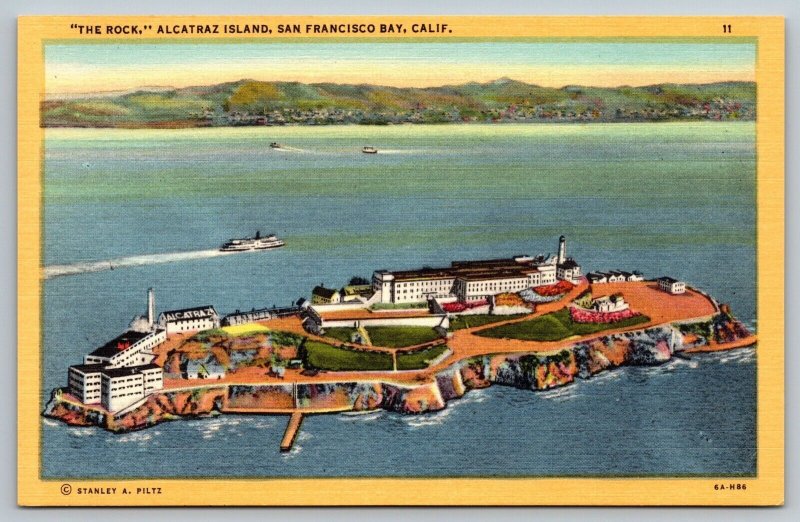 Vintage San Francisco California Postcard - Alcatraz Island