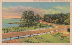 Louisiana Shreveport Lake Shore Drive Around Cross Lake 1959 Curteich