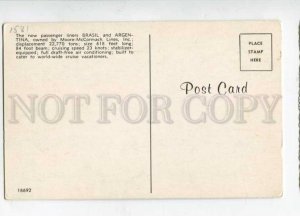 400587 Moore-McCormack Line ship Brasil Old postcard